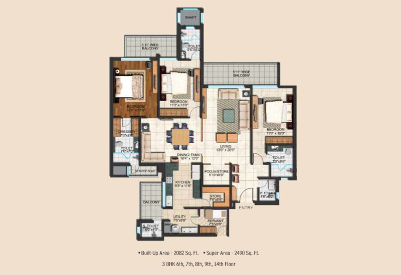 Layout 3-BHK Falcon View
