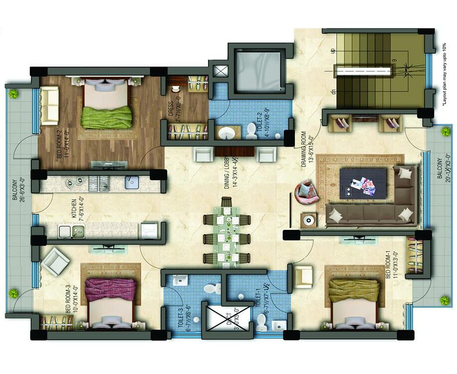 3bhk-apartment-Palm-residency