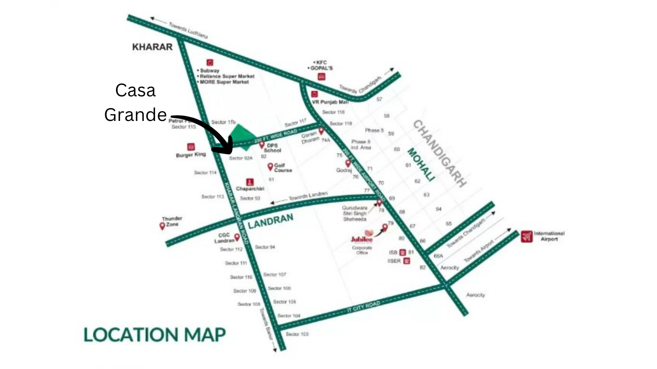 Casa Grande Mohali location map